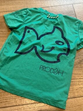 PRODOH Green Short-Sleeve Tee with Navy Fish Graphic